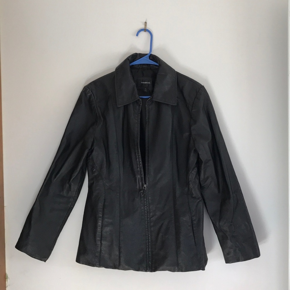 Black classic Colebrook leather jacket